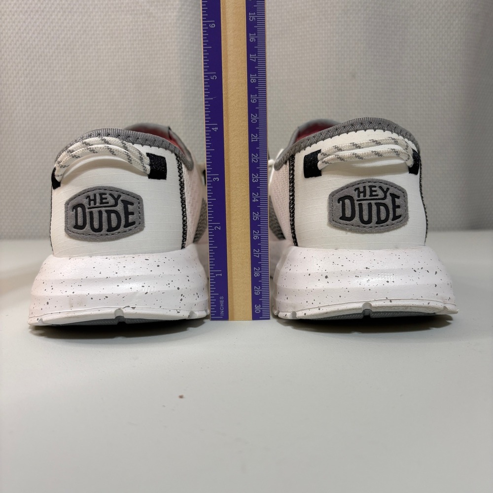 Hey Dude Women Sirocco White Sport Stripe Slip On Sneakers Size 11 Walking Shoes - Picture 10 of 11